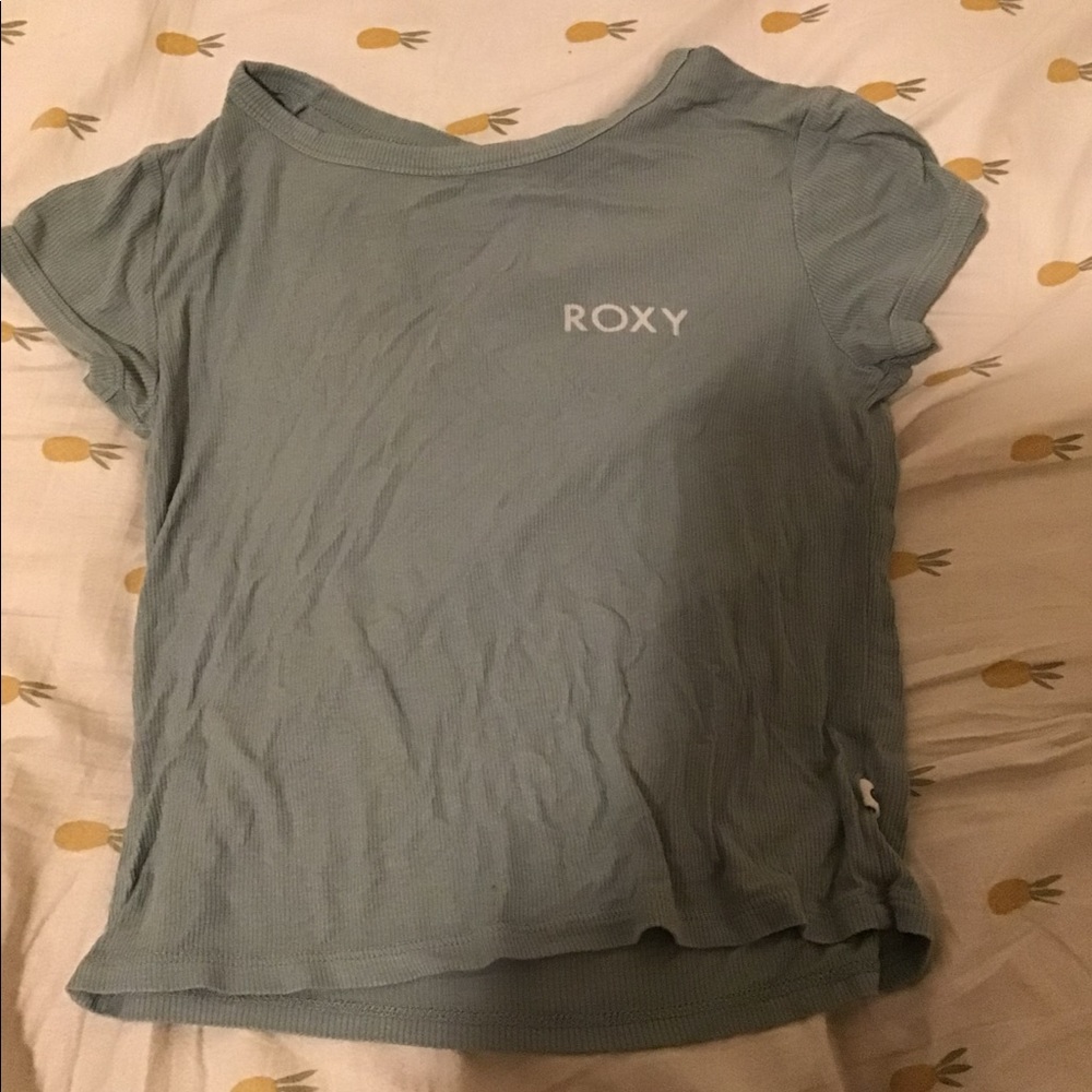 Roxy dark green kind of cropped shirt (worn a bit)